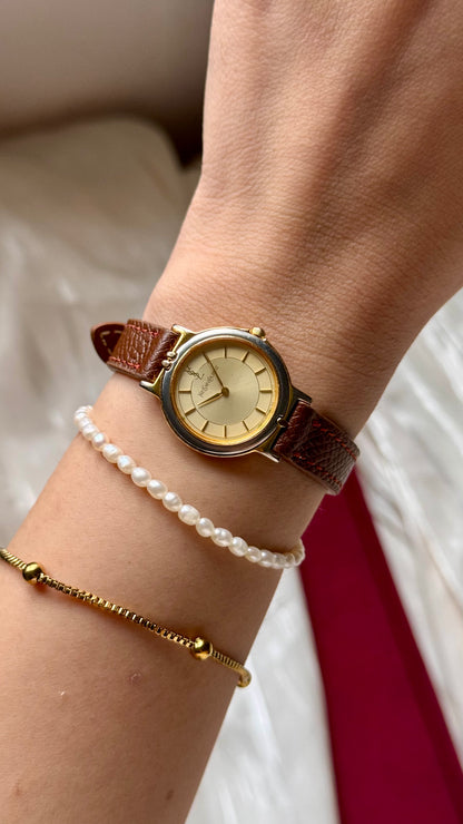 Yves Saint Laurent vintage watch (YSL) 1990s - Bespoke genuine leather