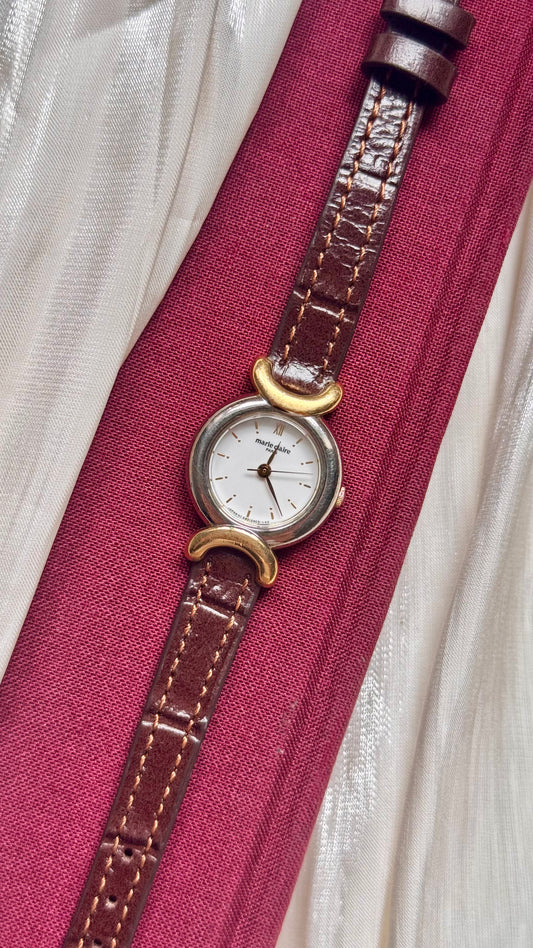 Marie Claire Vintage Watch 1990s - Bespoke Leather