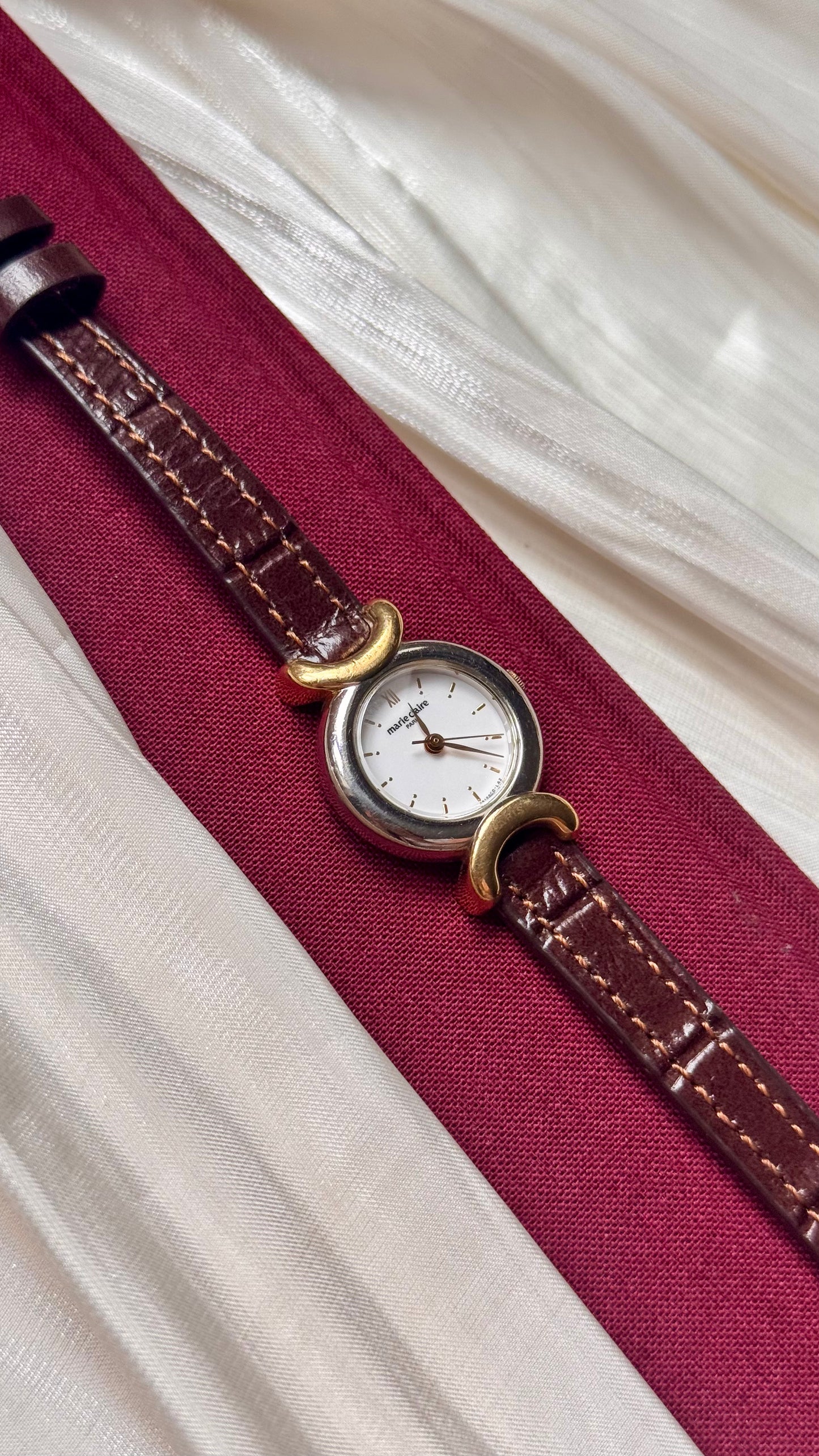 Marie Claire Vintage Watch 1990s - Bespoke Leather