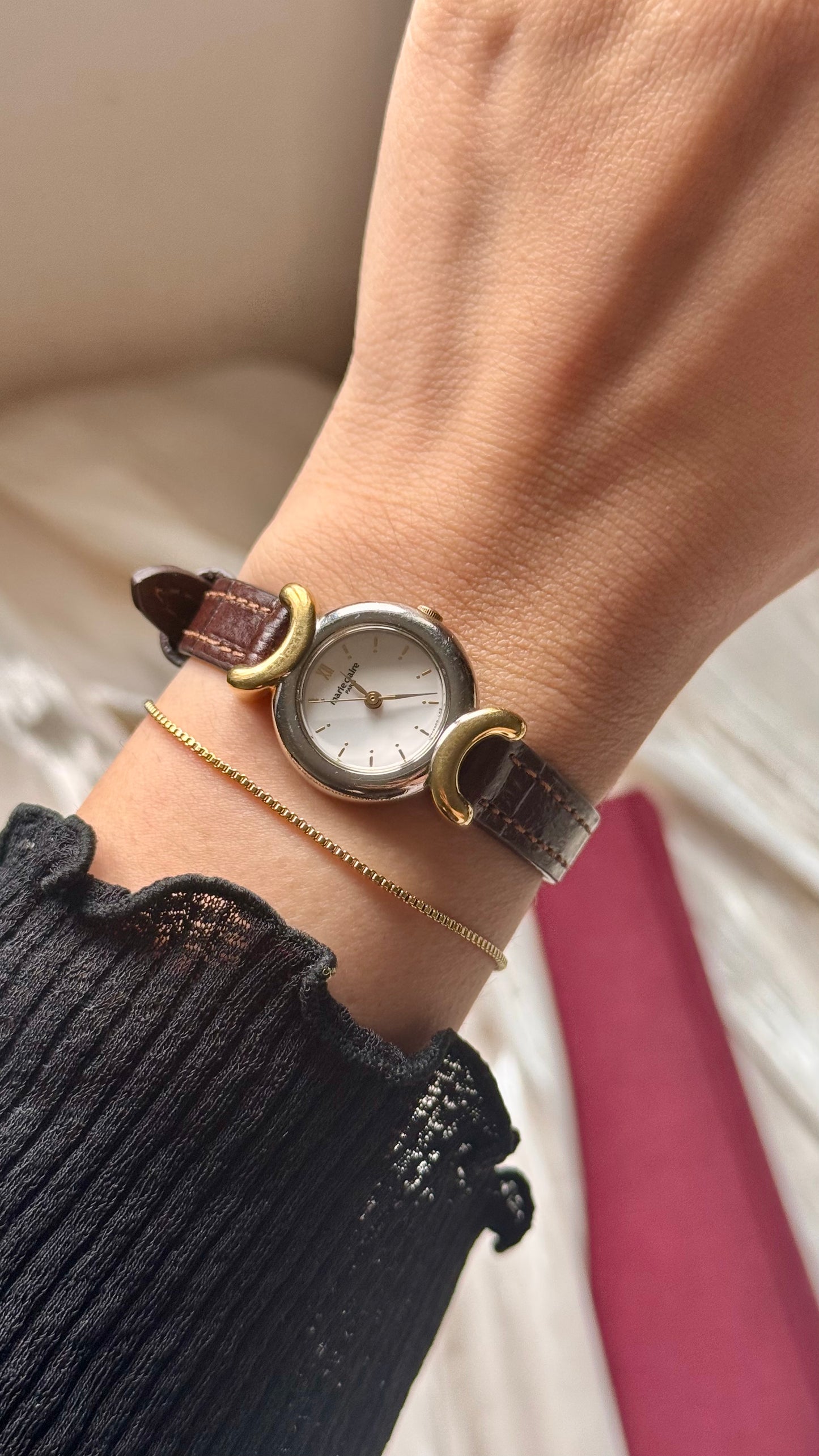 Marie Claire Vintage Watch 1990s - Bespoke Leather