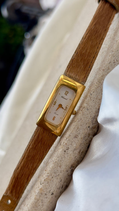 Vintage Vexcel Tank Watch - Pony hair leather
