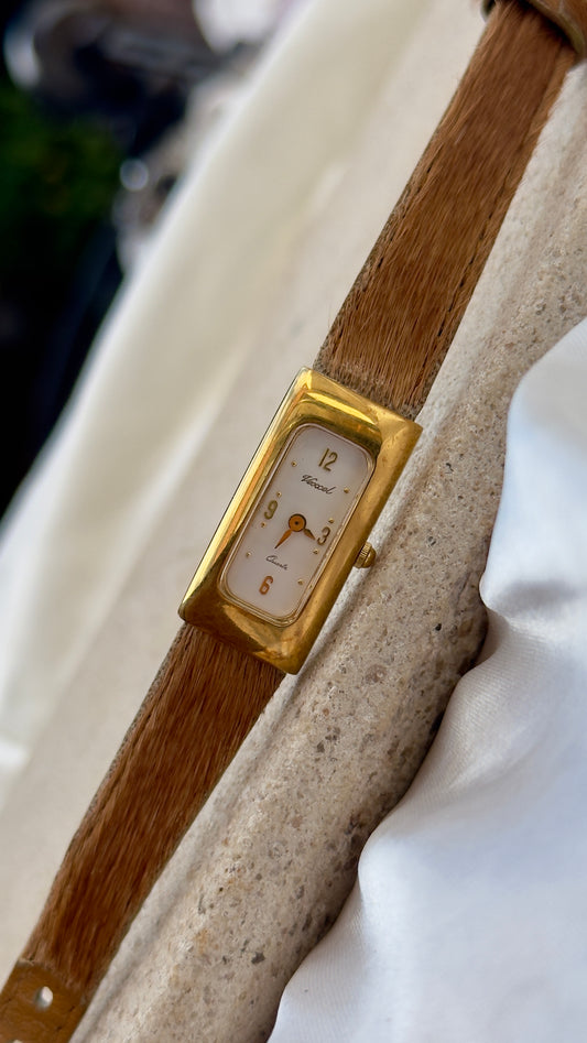 Vintage Vexcel Tank Watch - Pony hair leather