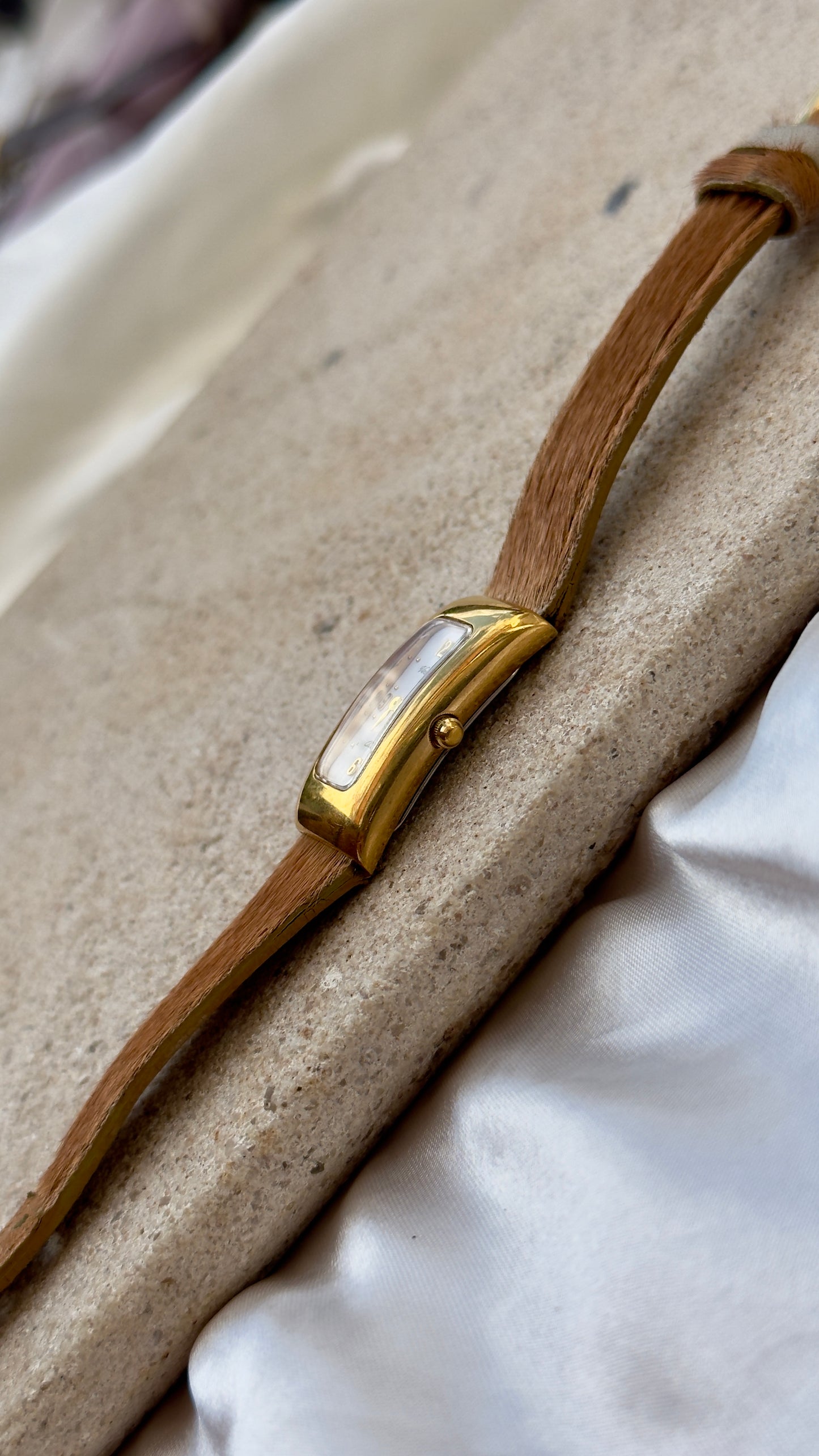 Vintage Vexcel Tank Watch - Pony hair leather