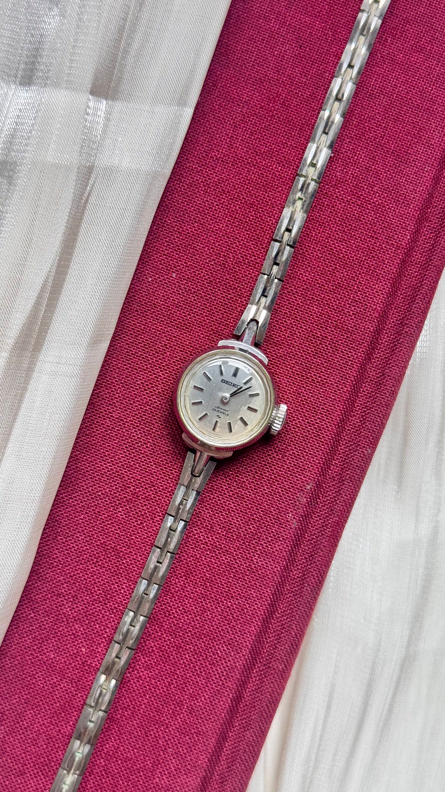 1960s Seiko Manual Wind Watch, White Gold Plated Plated Case