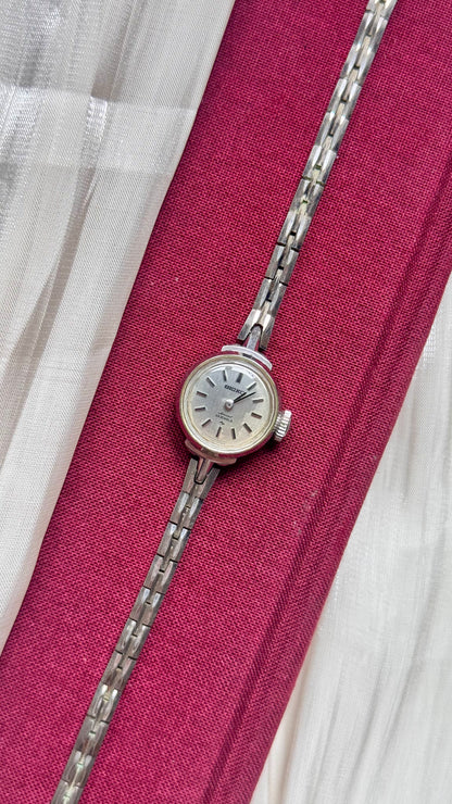 1960s Seiko Manual Wind Watch, White Gold Plated Plated Case
