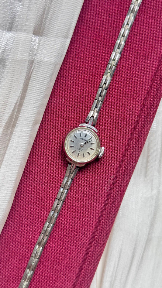 1960s Seiko Manual Wind Watch, White Gold Plated Plated Case