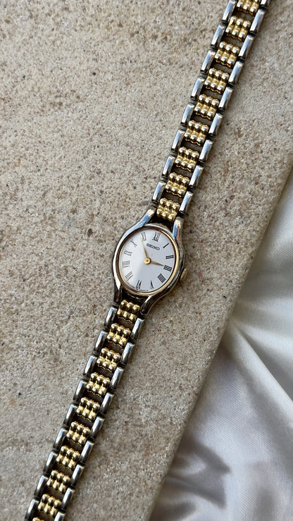 1990 Seiko Vintage Watch Oval Dial