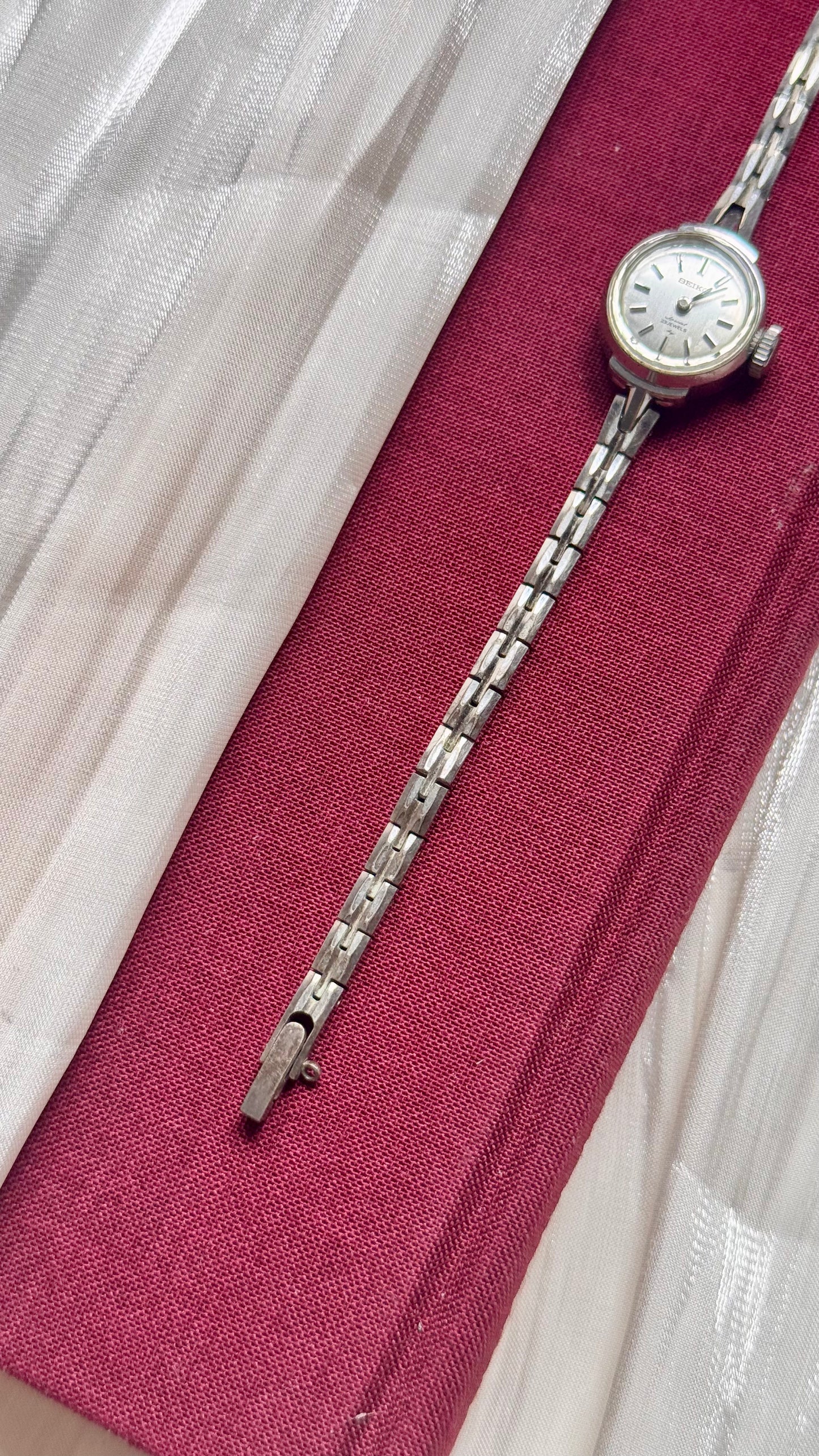1960s Seiko Manual Wind Watch, White Gold Plated Plated Case
