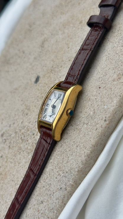 Vintage Noevir Watch 1990s - Handmade Genuine Leather