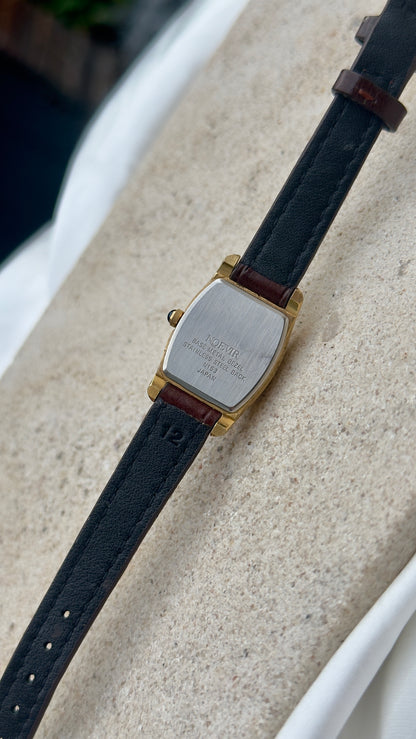 Vintage Noevir Watch 1990s - Handmade Genuine Leather