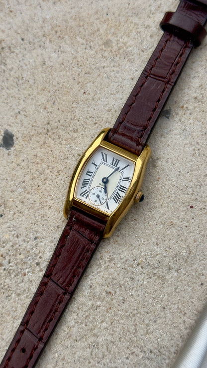 Vintage Noevir Watch 1990s - Handmade Genuine Leather