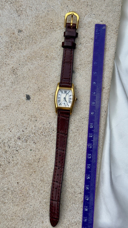 Vintage Noevir Watch 1990s - Handmade Genuine Leather