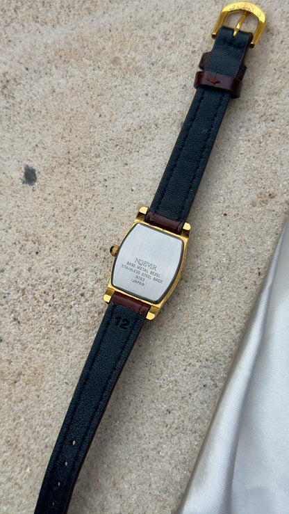 Vintage Noevir Watch 1990s - Handmade Genuine Leather