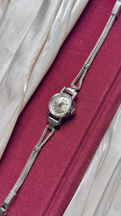 1960s Tugaris Manual Wind Watch, White Gold Plated Plated Case