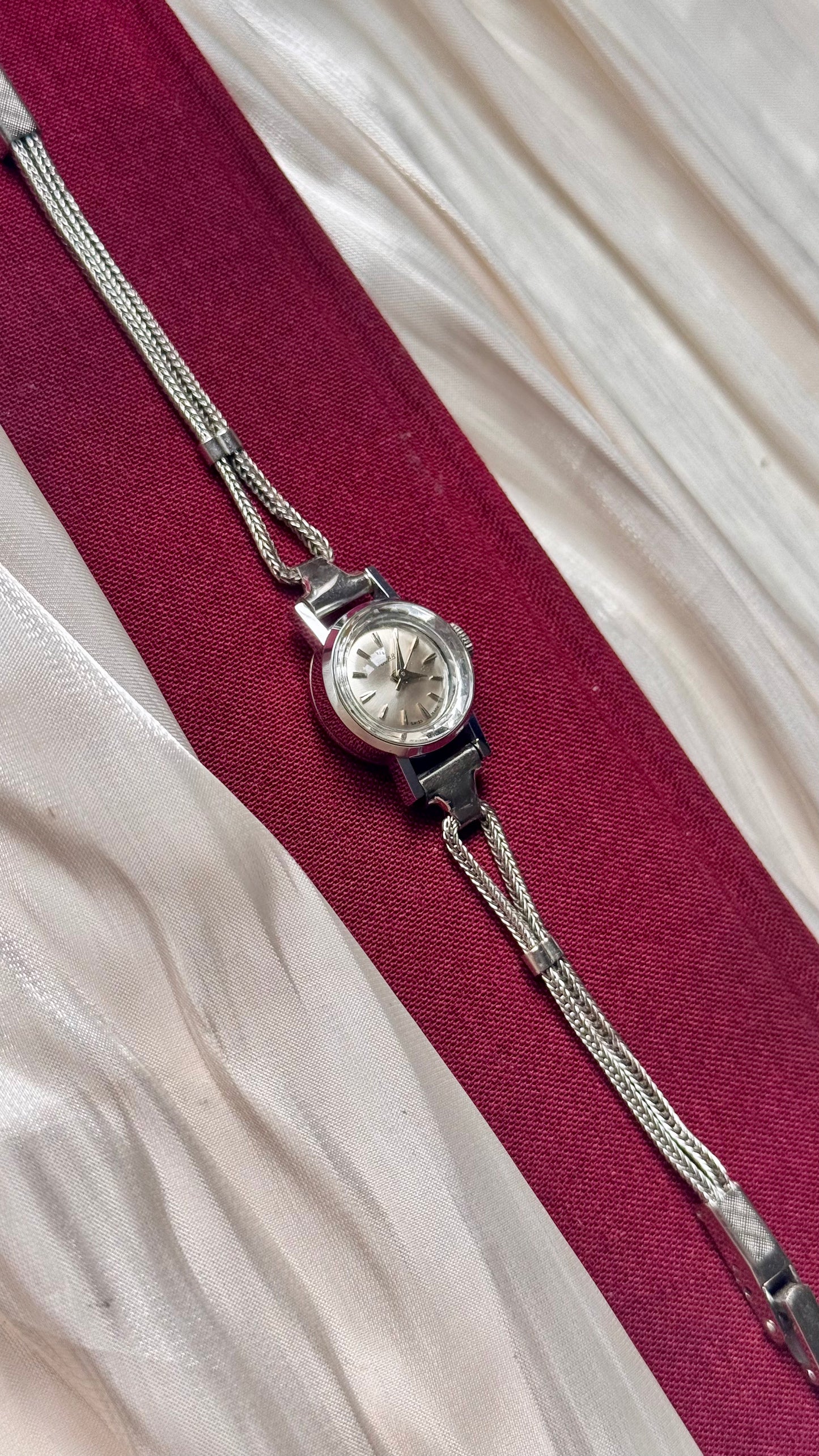 1960s Tugaris Manual Wind Watch, White Gold Plated Plated Case