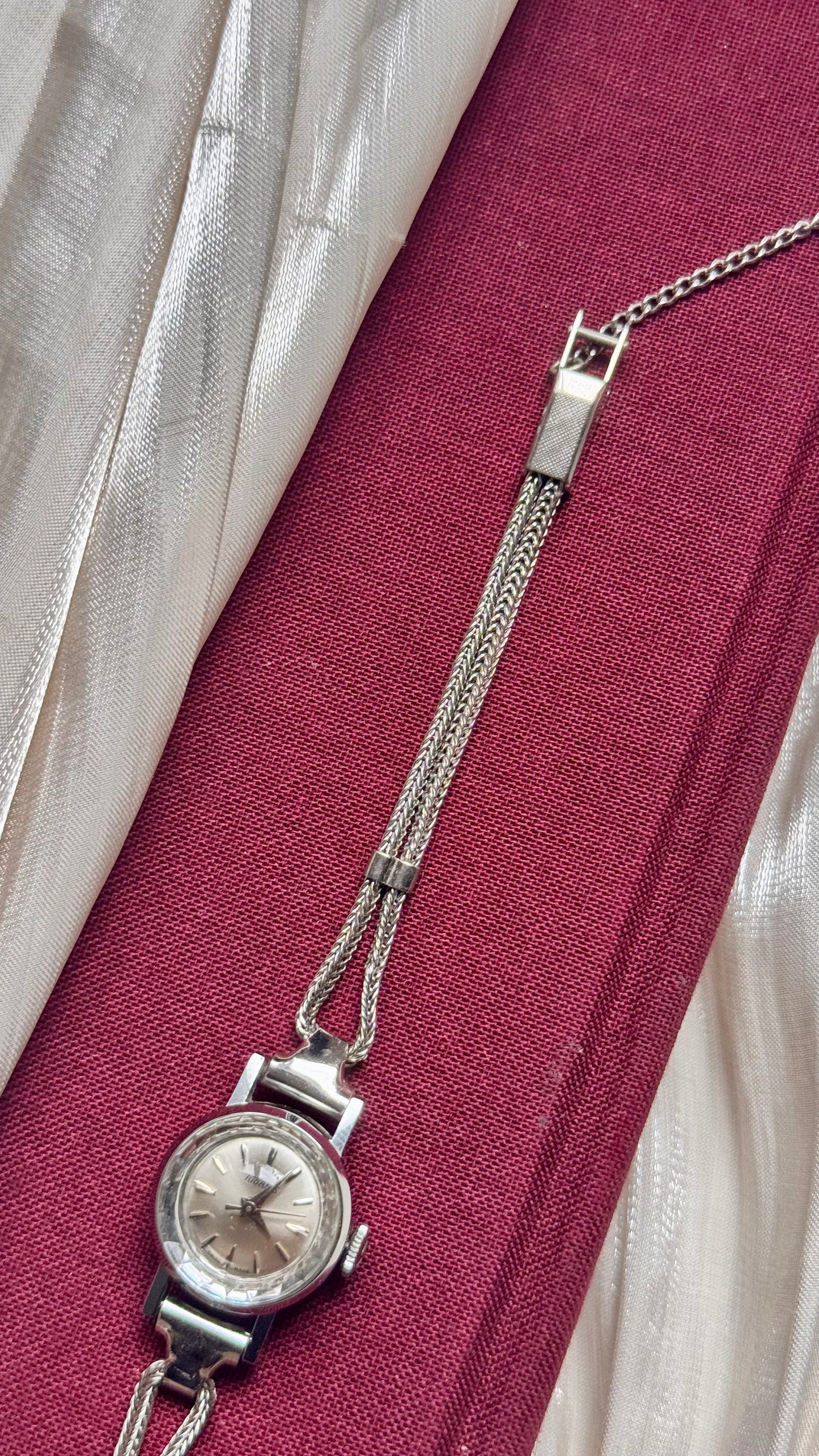 1960s Tugaris Manual Wind Watch, White Gold Plated Plated Case