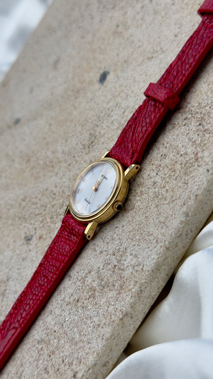 Vintage Seiko Exceline 1991 Watch - 30 Micron Gold Plated, handmade genuine leather