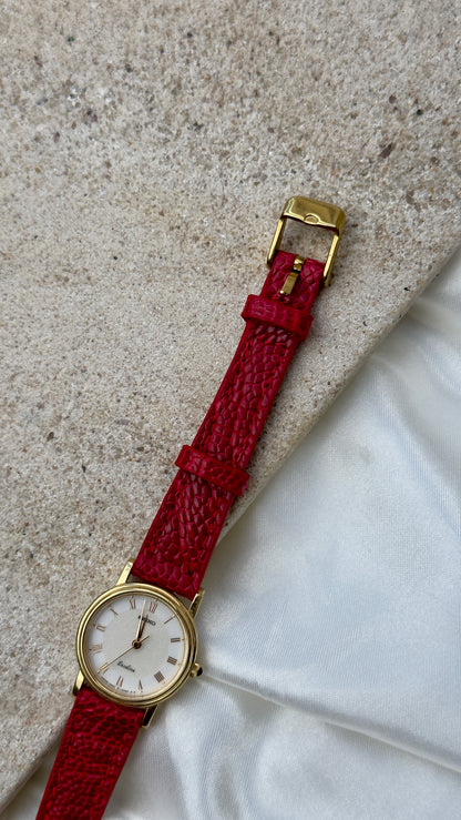 Vintage Seiko Exceline 1991 Watch - 30 Micron Gold Plated, handmade genuine leather