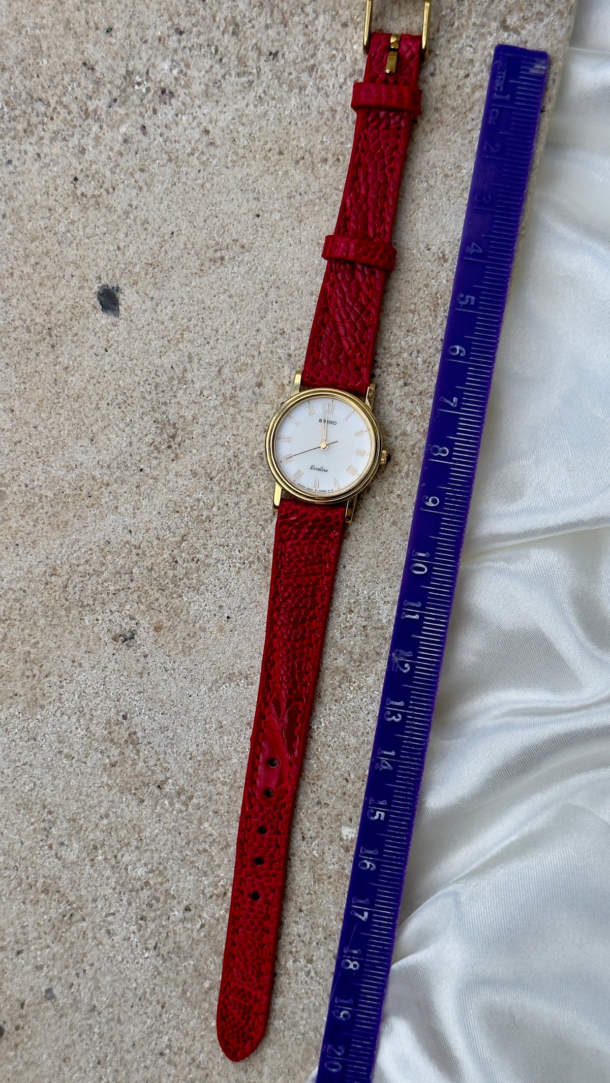 Vintage Seiko Exceline 1991 Watch - 30 Micron Gold Plated, handmade genuine leather