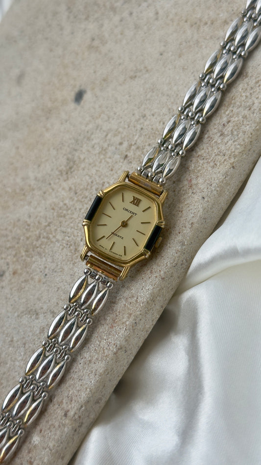 ORIENT vintage watch - gold plated and onyx case