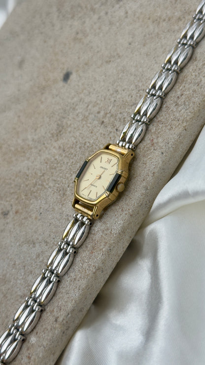 ORIENT vintage watch - gold plated and onyx case