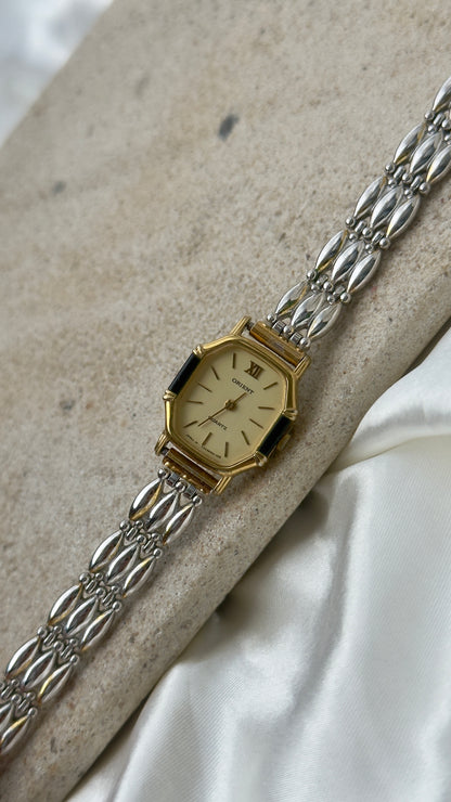 ORIENT vintage watch - gold plated and onyx case