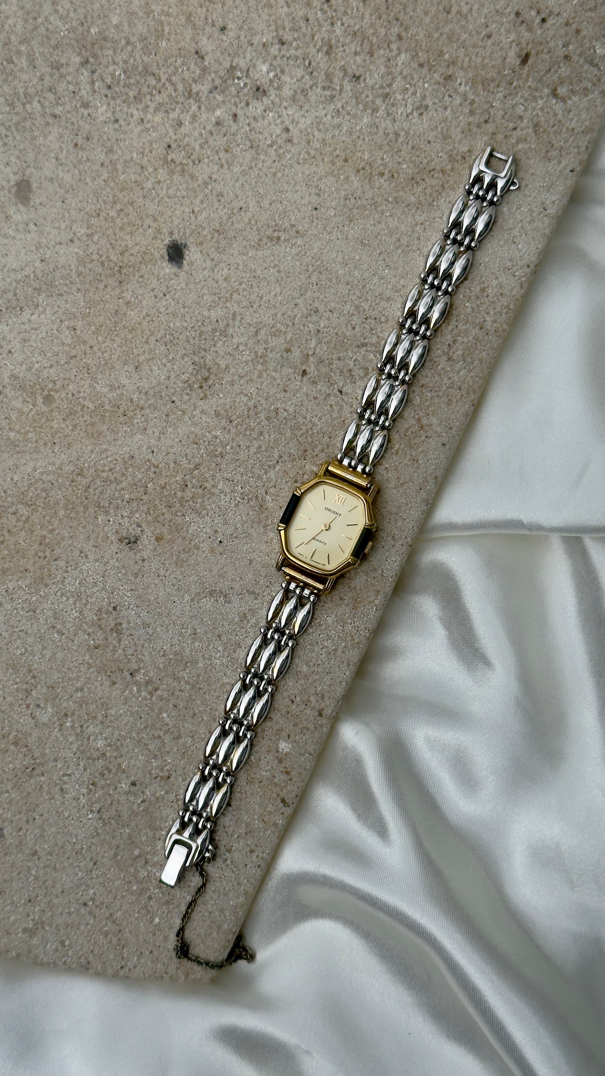 ORIENT vintage watch - gold plated and onyx case