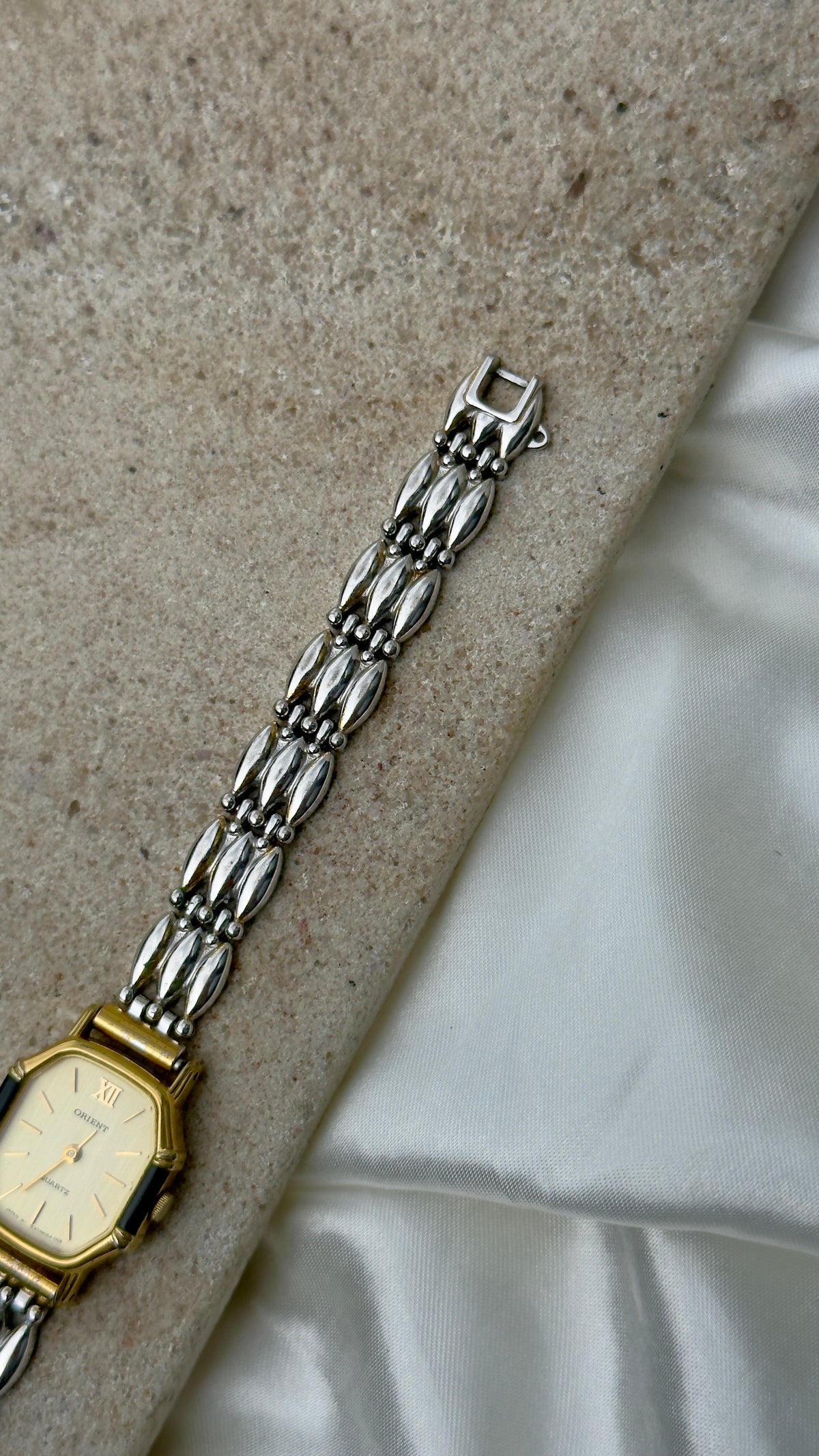 ORIENT vintage watch - gold plated and onyx case