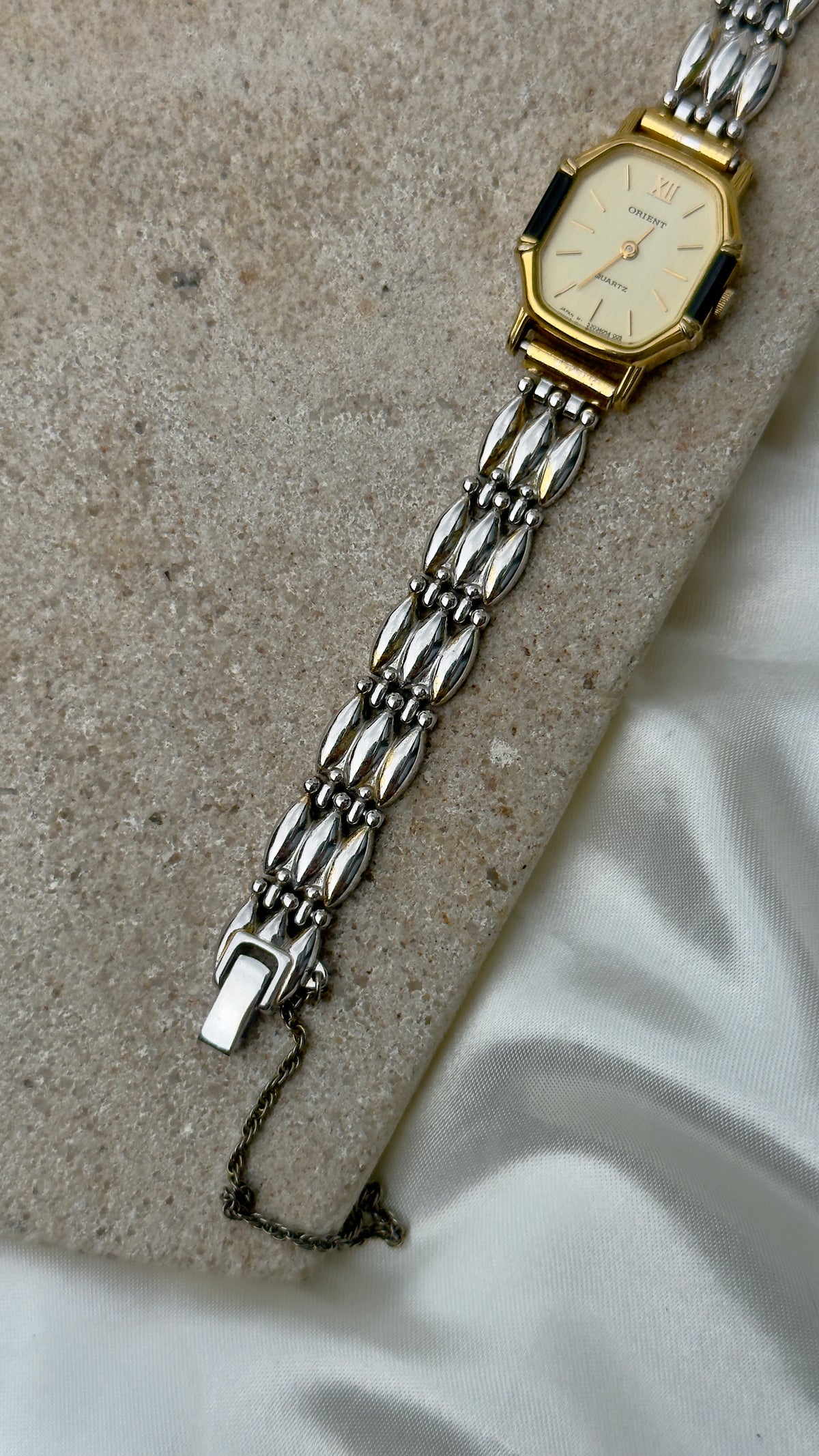 ORIENT vintage watch - gold plated and onyx case