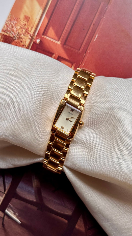 Super Rare Find Asymmetrical Vintage Seiko Watch 1994 - Gold Plated