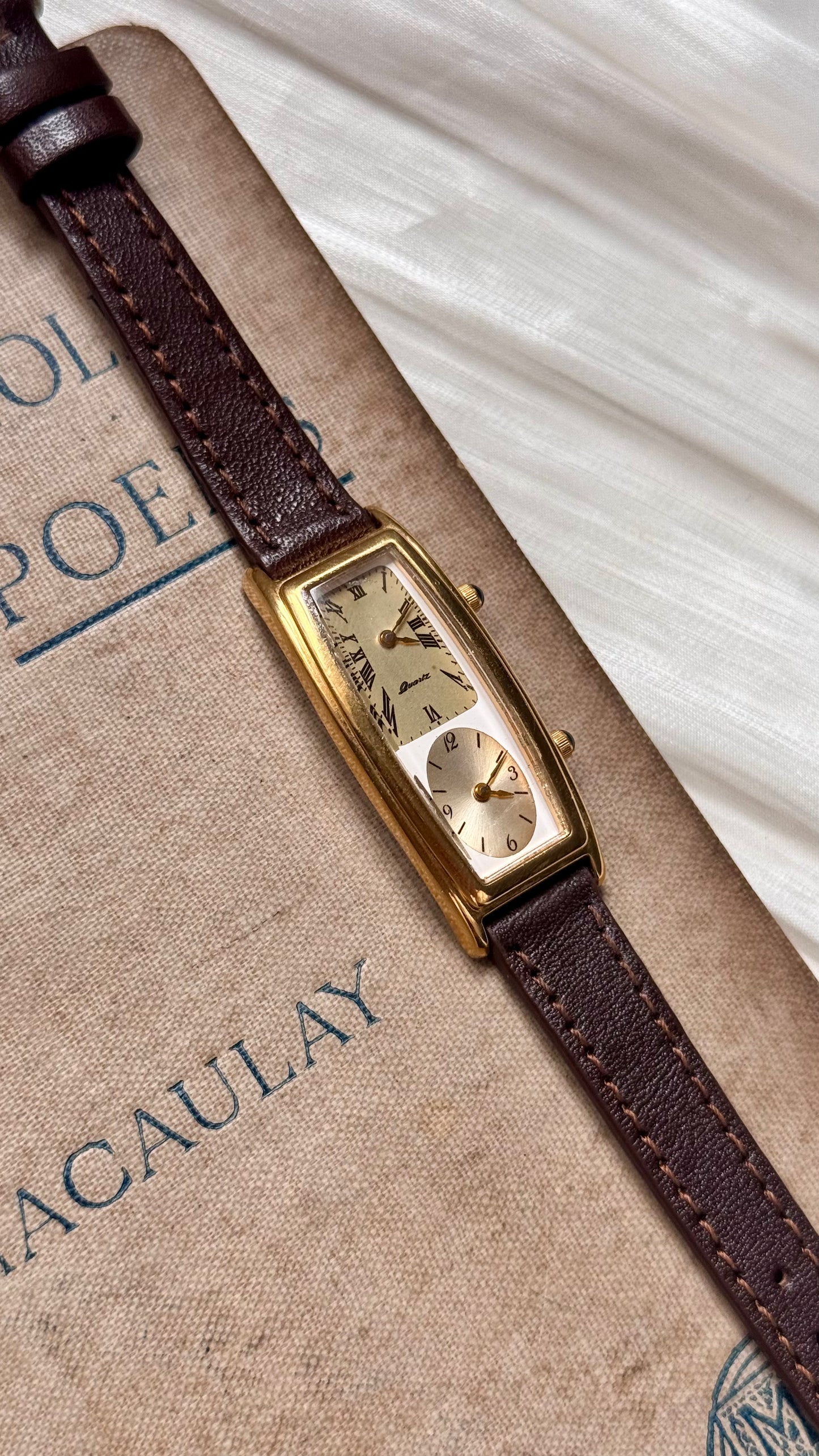 Vintage Noevir Dual Time Watch - New bespoke strap