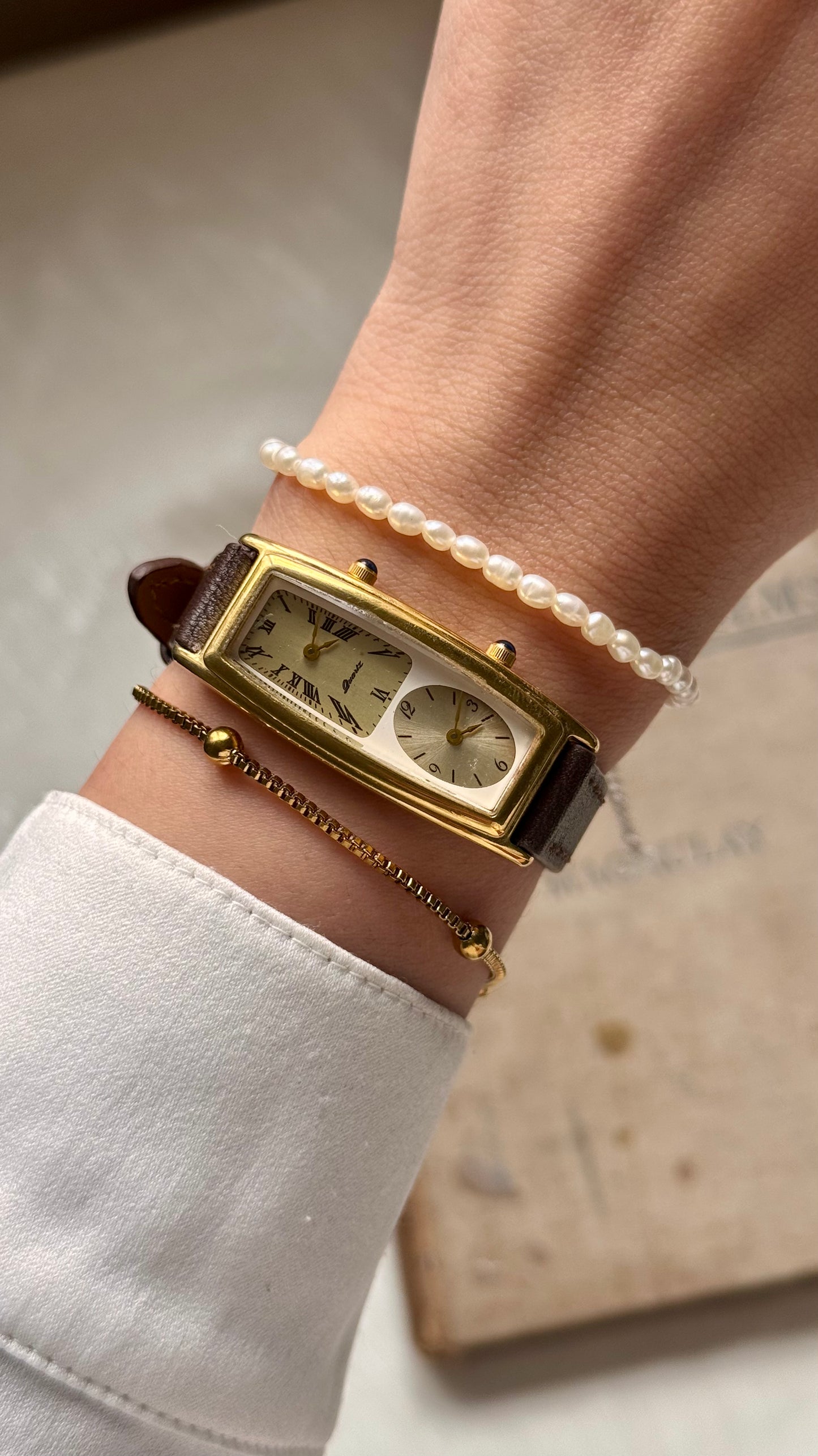 Vintage Noevir Dual Time Watch - New bespoke strap