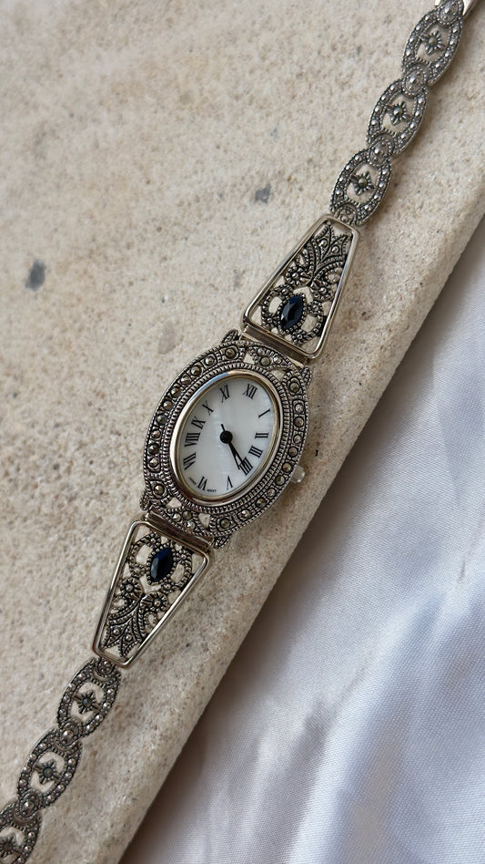 Art Deco Avon vintage watch - marcasite&onyx