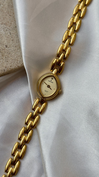 Junghans Astra Vintage Watch 1992 - Marquise Shaped Dial, Gold Plated
