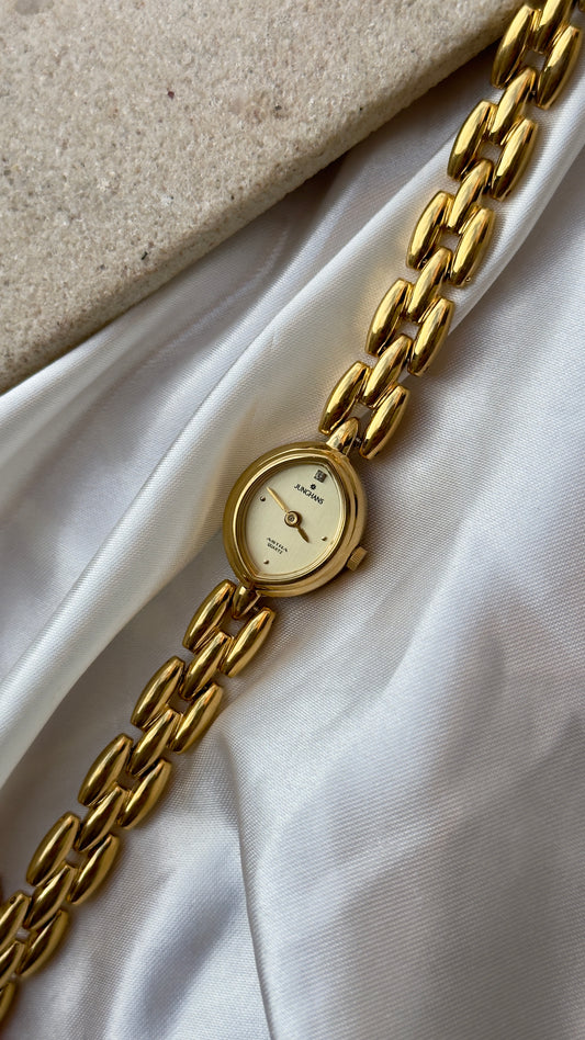 Junghans Astra Vintage Watch 1992 - Marquise Shaped Dial, Gold Plated