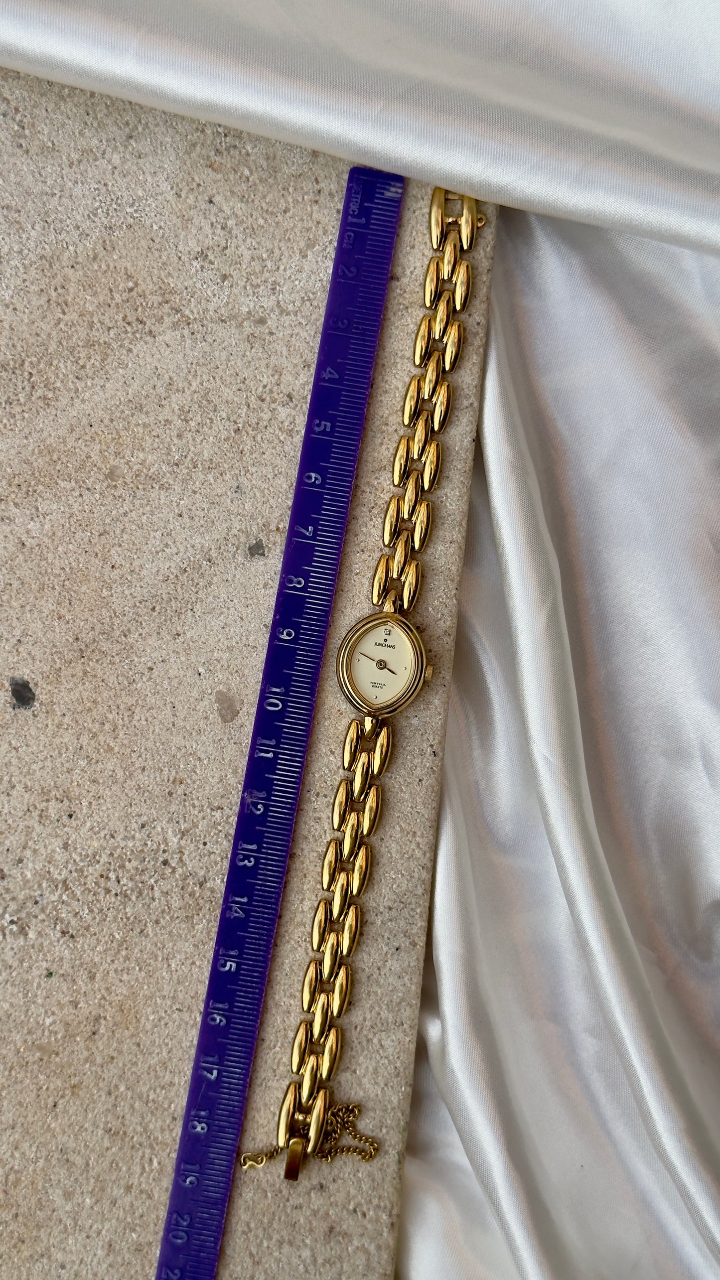 Junghans Astra Vintage Watch 1992 - Marquise Shaped Dial, Gold Plated