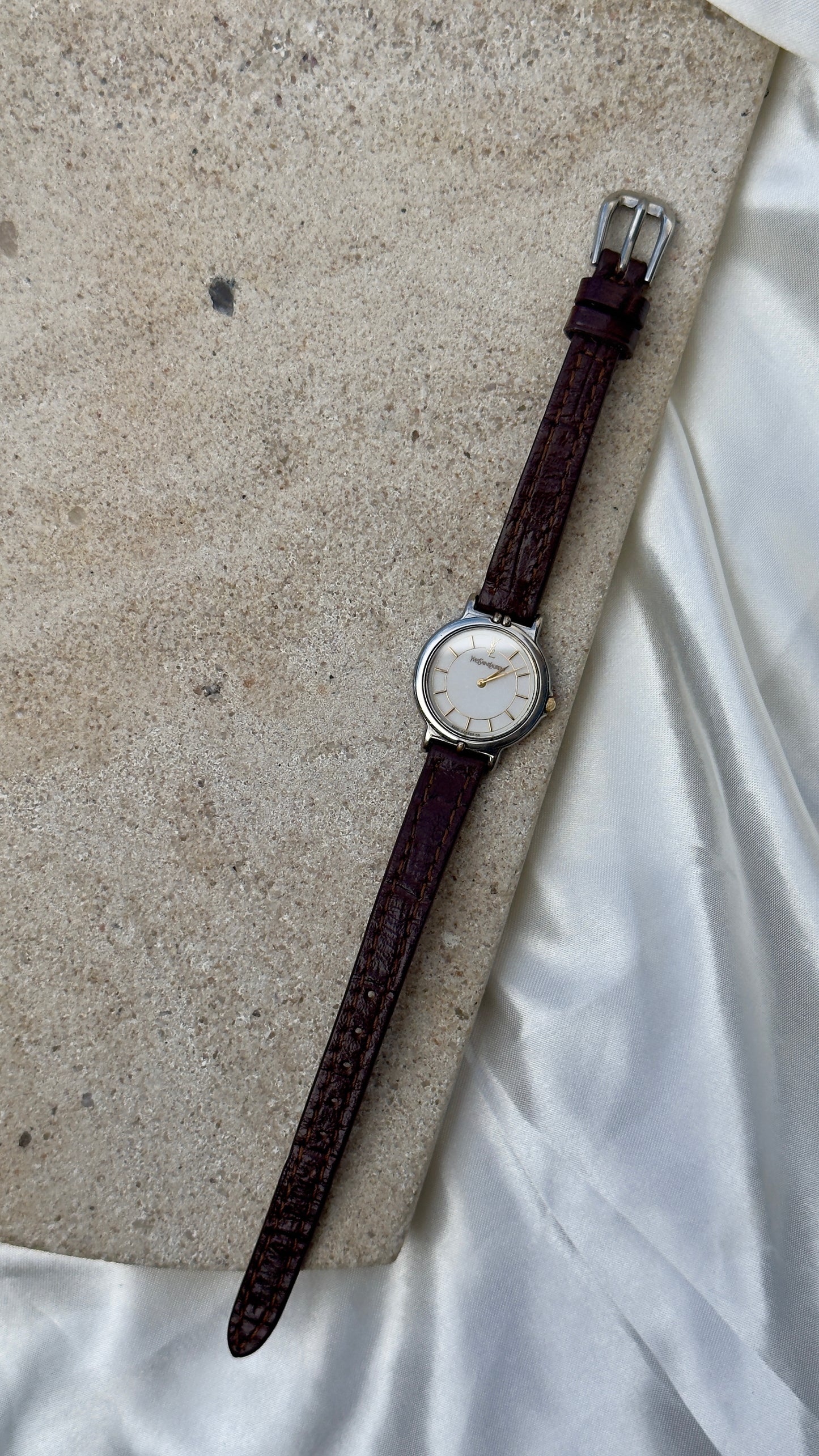 Yves Saint Laurent vintage watch (YSL) 1990s - Bespoke genuine leather