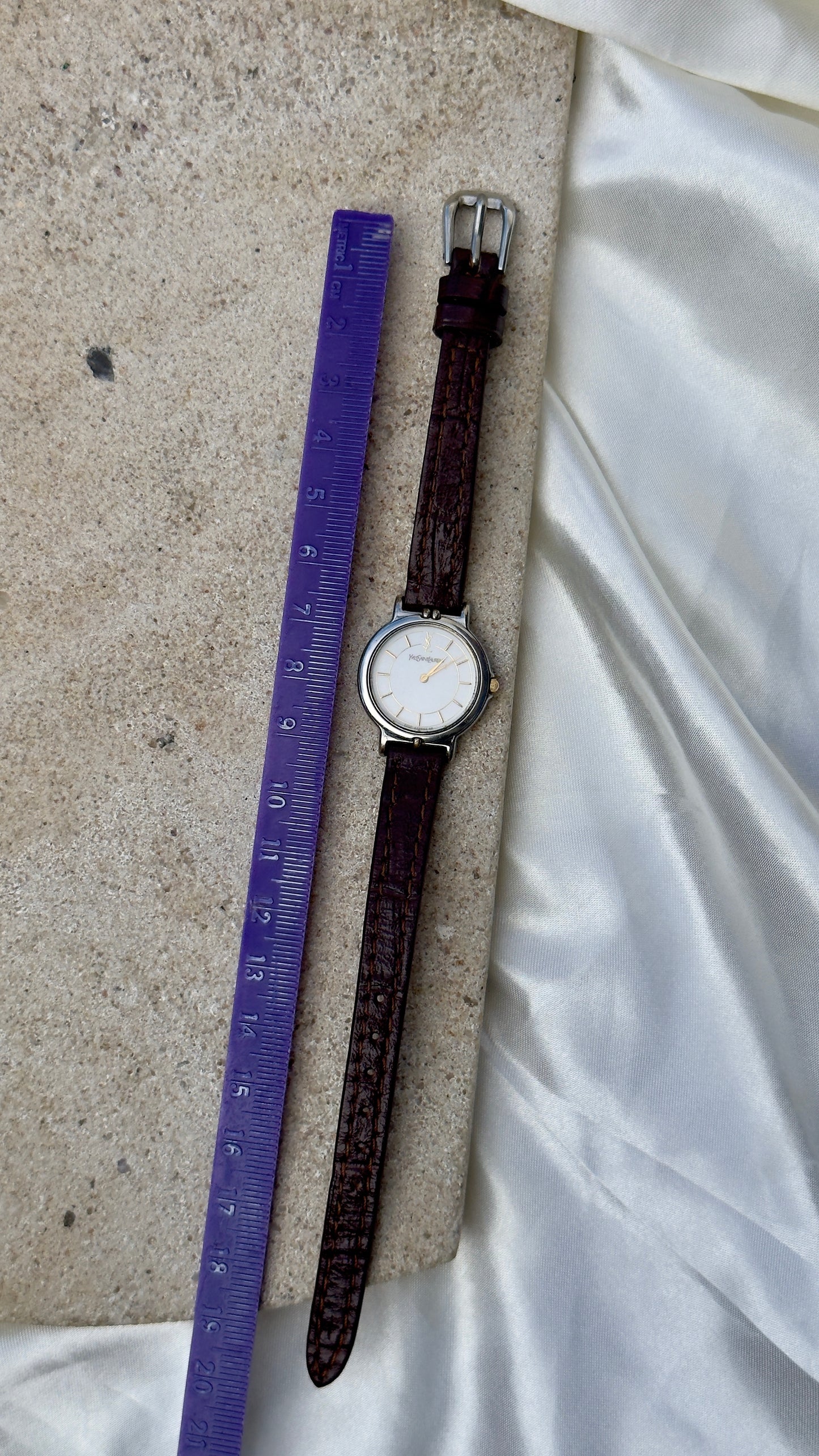 Yves Saint Laurent vintage watch (YSL) 1990s - Bespoke genuine leather