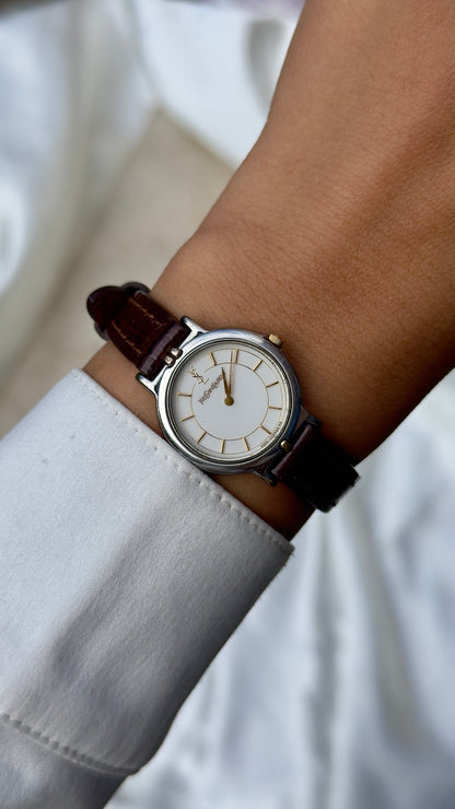 Yves Saint Laurent vintage watch (YSL) 1990s - Bespoke genuine leather