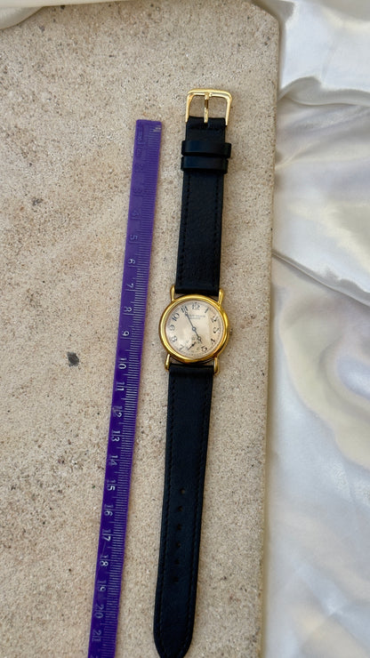 ORIENT Vintage Watch 1980s - gold plated, handmade leather