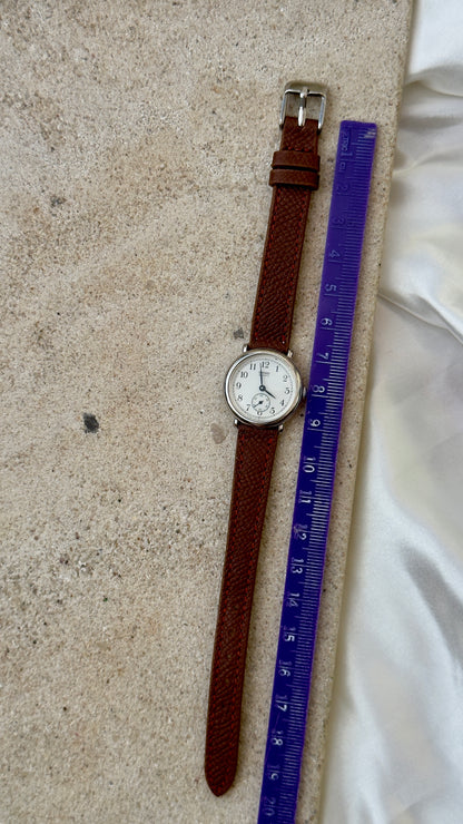 Sub Second Vintage Seiko 1982 Watch - Palladium plated, handmade genuine leather