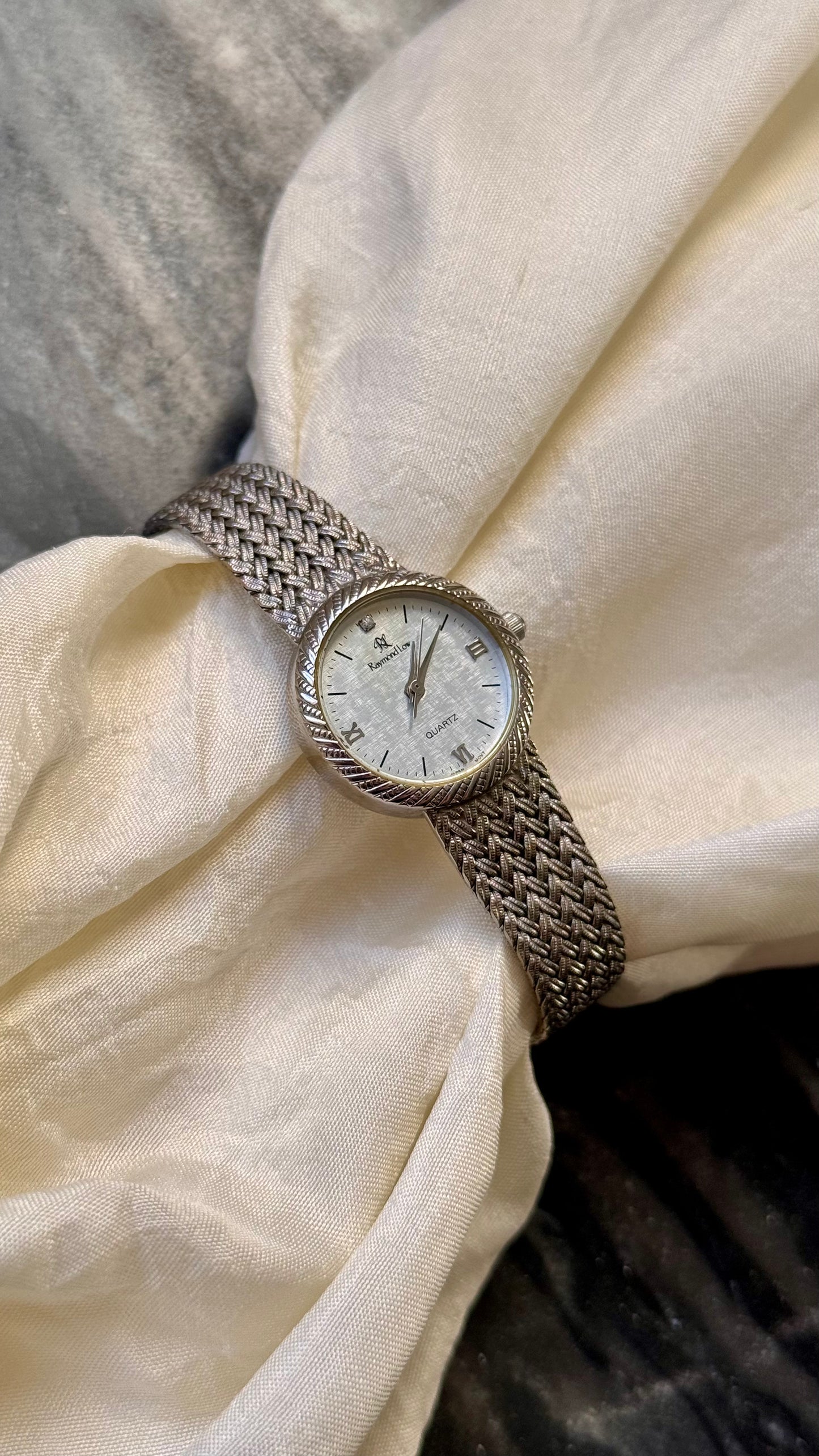 Vintage Raymond Low 1990s Watch - Adjustable Mesh Strap