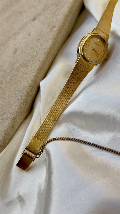 Super Rare Find Vintage Seiko Watch 1988 - 18k Gold Plated