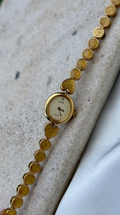 1999 Vintage Seiko Alba Watch - Heart bracelet