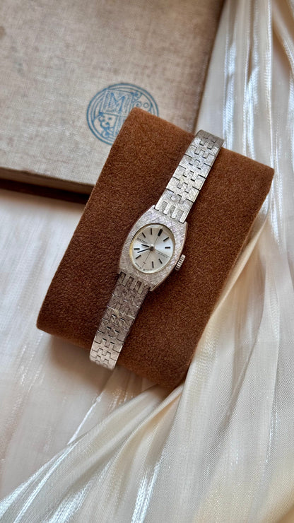 1979 Seiko Manual Wind Watch, White Gold Plated Plated Case
