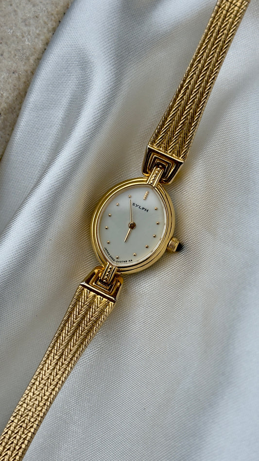 1998 Citizen Sylph Vintage Watch - 18ct Gold Plated, Marquise Dial, Near Mint
