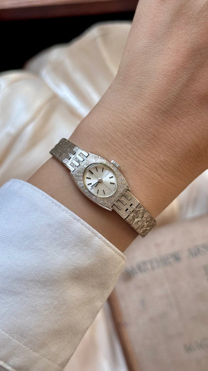 1979 Seiko Manual Wind Watch, White Gold Plated Plated Case