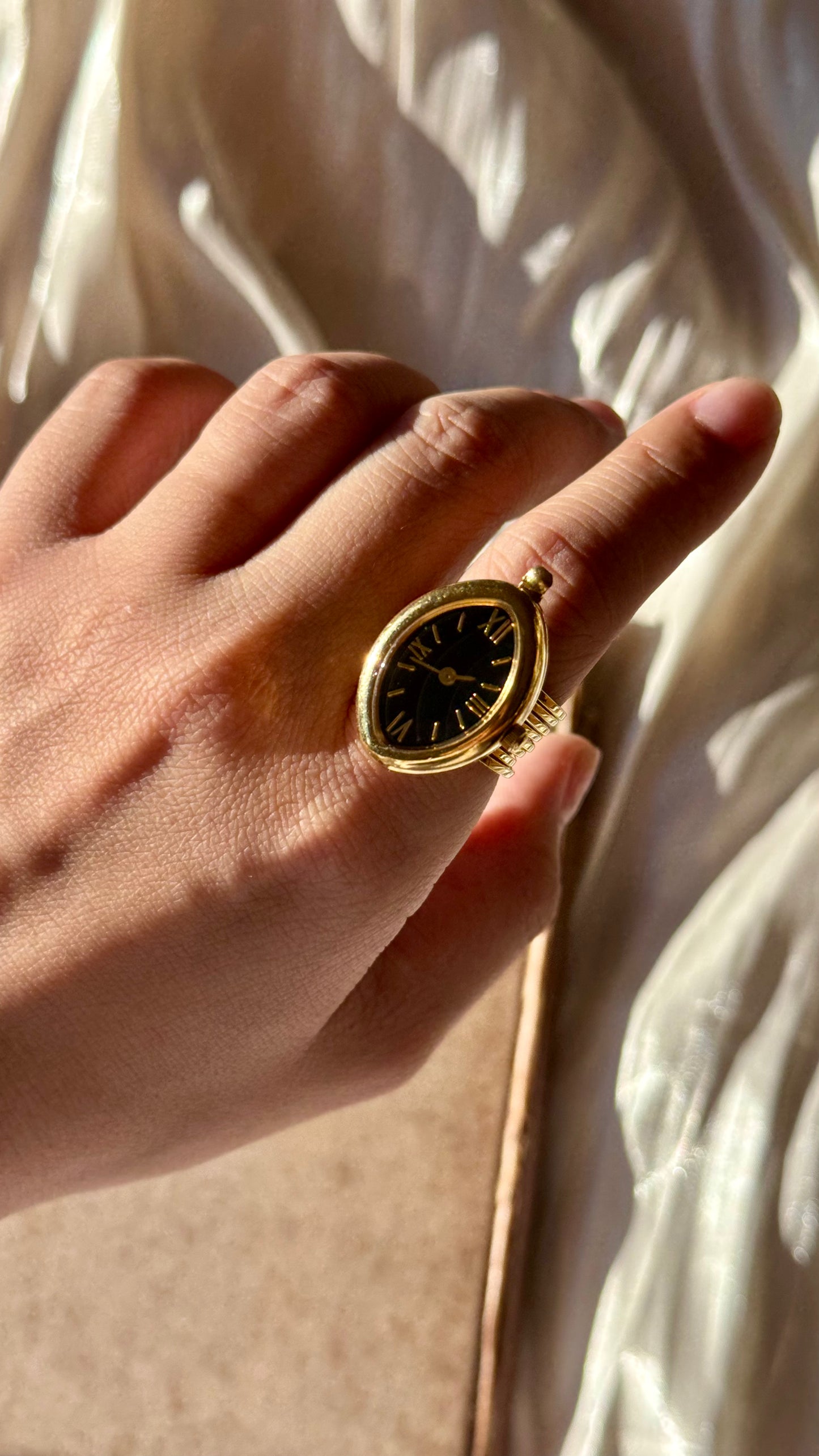 Vintage Art Deco Ring & Bracelet Watch - Gold Plated