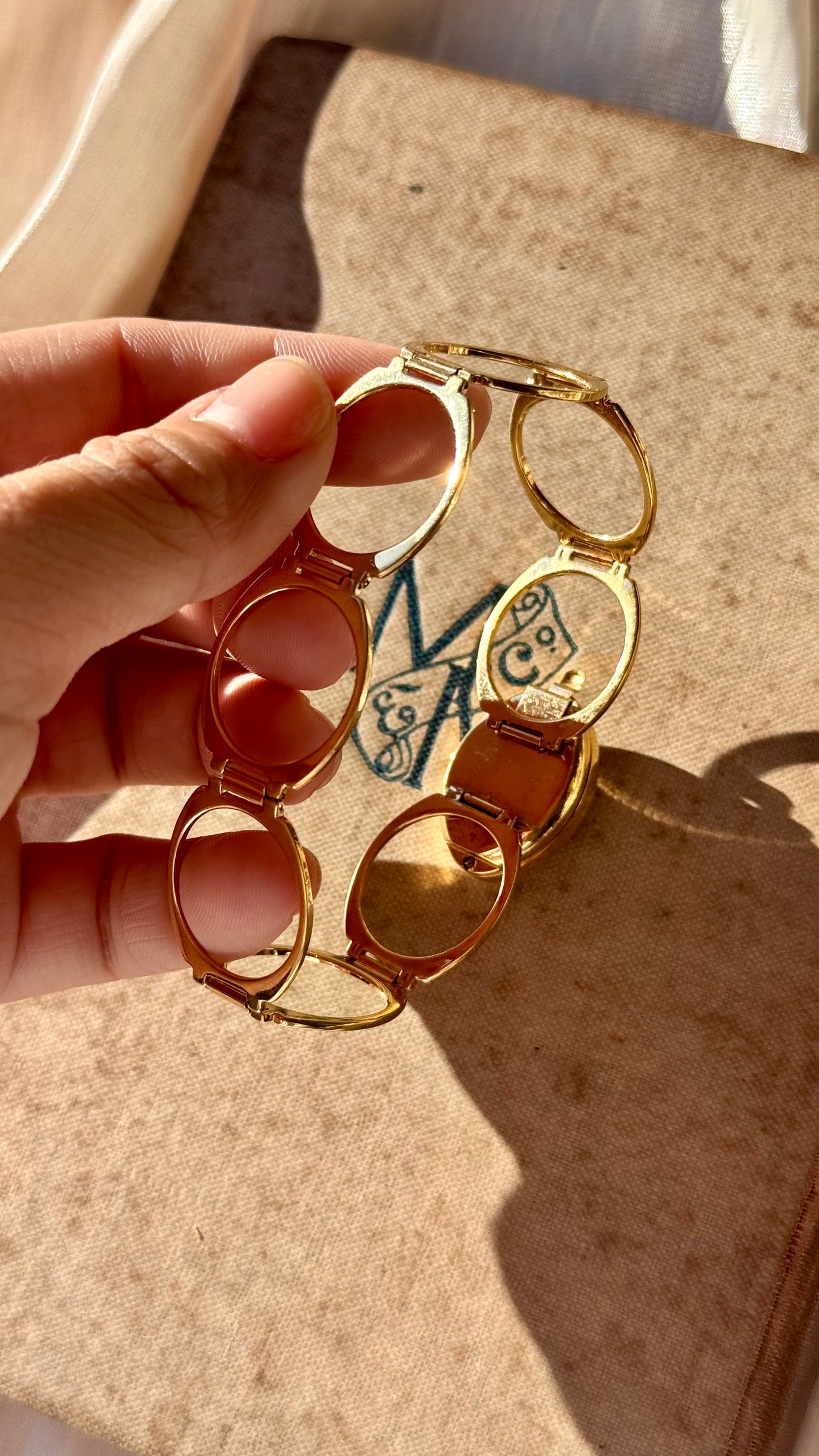 Vintage Art Deco Ring & Bracelet Watch - Gold Plated