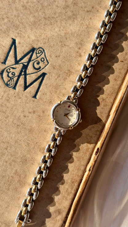 1990s Vintage Seiko Tissé Watch - Ruby index